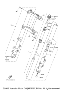 TZ250M Передняя вилка