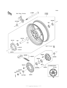 ZX1000 Заднее колесо и цепь