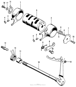 SL90 Shift drum + gearshift spindle