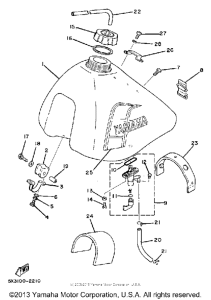 YZ100J Топливный бак