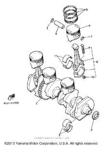XJ650RJ Коленчатый вал и Поршень