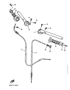 FZ600 Steering handle. cable