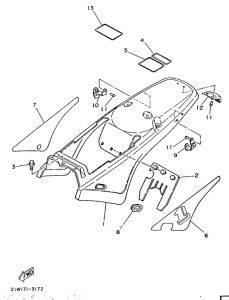 PW80 Side cover  /  oil tank