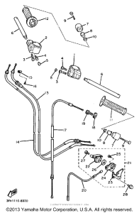 FZR400SUC Handlebar-cable