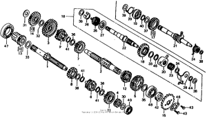 XL125 Transmission + kick starter spindle