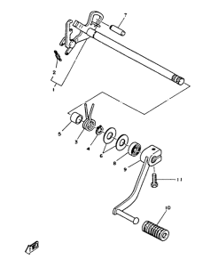 SR125SP Eje de cambio - palanca