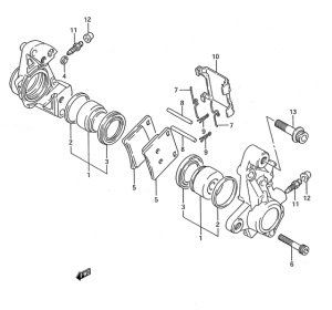 GSX1100 Передний суппорт тормозной