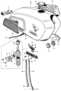 CL350 Fuel tank + fuel valve k2