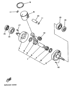 YZ125LC Коленчатый вал и поршни
