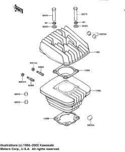 KE125 Головка блока цилиндров / цилиндр