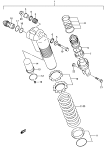 RM125 Задние амортизаторы