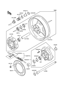 ZR400 Заднее колесо и цепь