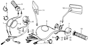 CB650SC Control levers + switches + cables