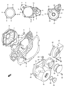 DR-Z400 Crankcase cover ass`y  (v