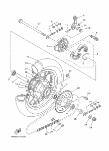 TTR50E Rear wheel complete assy