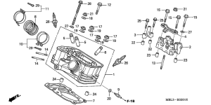 NT650 Задняя головка цилиндров