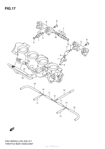 GSX1300R (ABS) Throttle Body Hose / joint (Gsx1300Ral3 E28)