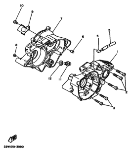 YZ80 YZ80D Картер двигателя