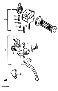 GS500 Left handle switch