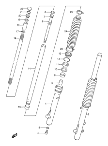 DR125 Передняя вилка