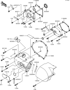 VN800 Левая крышка двигателя