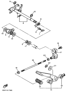 XV500 Вал переключения