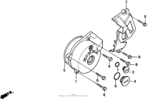 XR200R Крышка картера левая