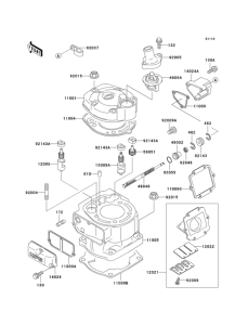 KDX125 Цилиндр и головка цилиндров