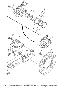 YZ85P Задний суппорт