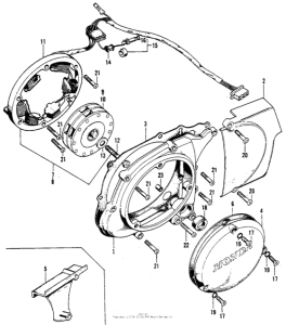 CL90 Left crankcase cover + alternator