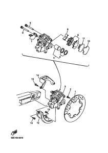 WR400F Задний суппорт
