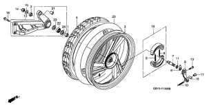 SH50 Rear wheel complete assy
