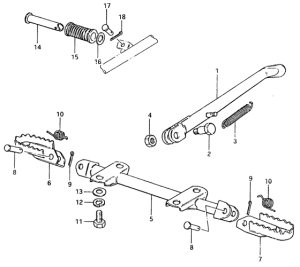 TS125 Stand - footrest