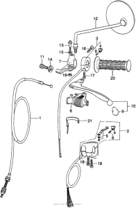 XL250 Left switch + cable