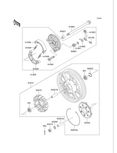 VN750 Заднее колесо и цепь