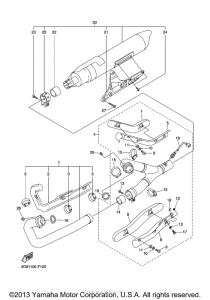 XVS1300CT Выхлопная система