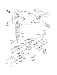 KL650 Задняя подвеска