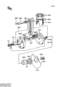 KE100 Crankshaft / piston