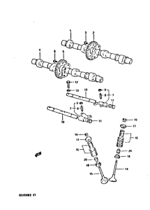 GSX550 Распределительный вал-клапаны