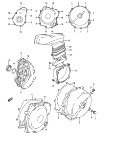 AN650 (ABS) Crankcase cover ass`y  (v