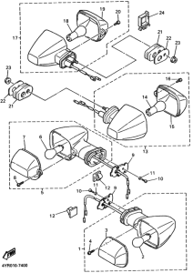 FZ400 Rear flasher light assy