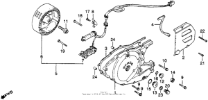 XR250 Left crankcase cover + alternator