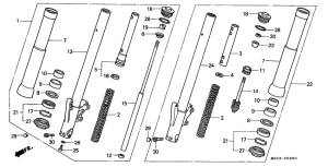 GL1500C Вилка передней оси