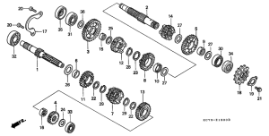 XR400R Трансмиссия