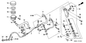 CB1300S (ABS) Rr. brake master cylinder