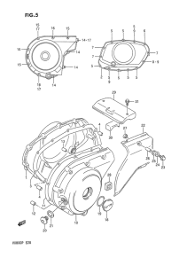 VX800 Crankcase cover ass`y  (v