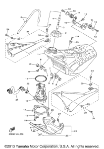 YZ450FDL Топливный бак