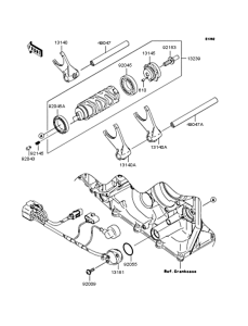 ZX1000 Gear change drum / shift fork