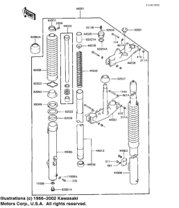 KX125 Вилка передней оси