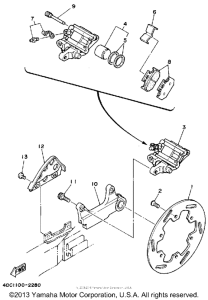 WR250Z Задний суппорт